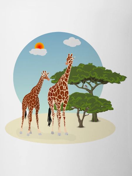 Mère et bébé girafe