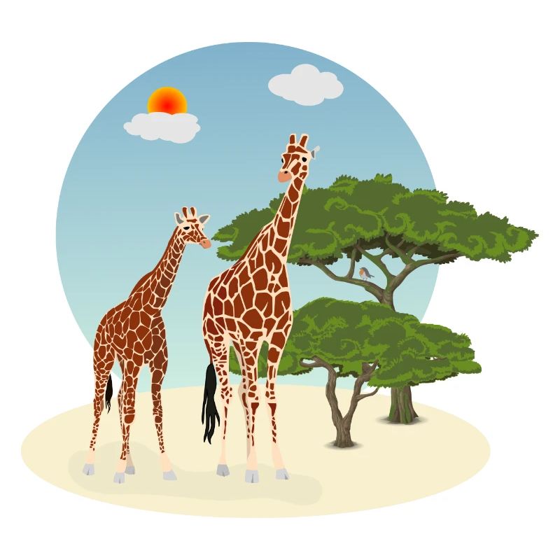 Mutter und Baby Giraffe