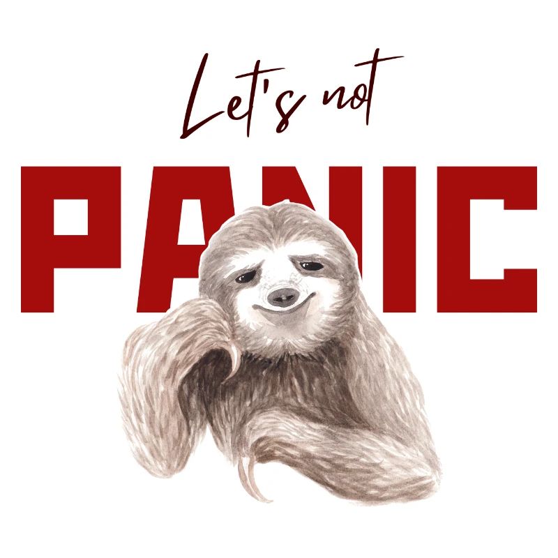 Sloth illustration Let's Not Panic