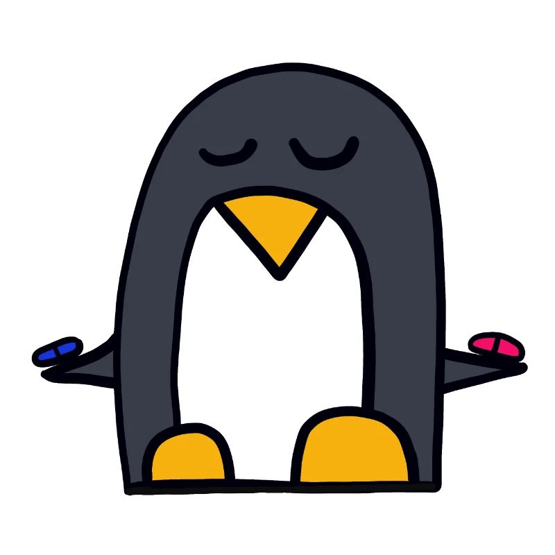 Pilule rouge ou pilule bleue? Pingouin de la matrice