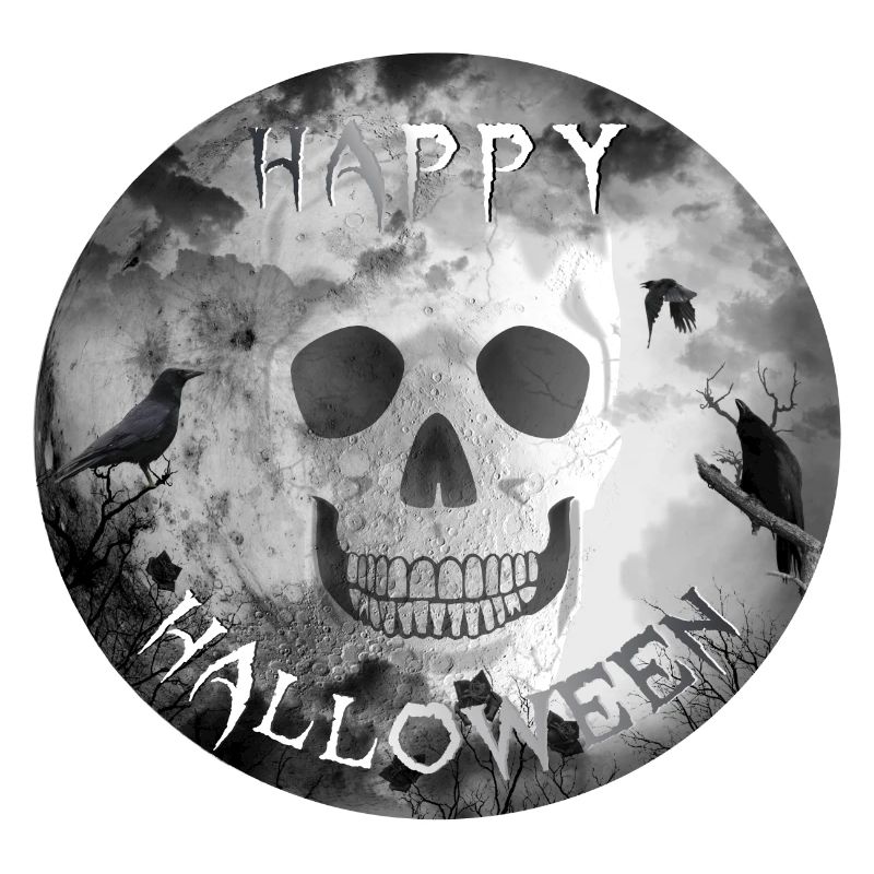 Halloween Skull Crows