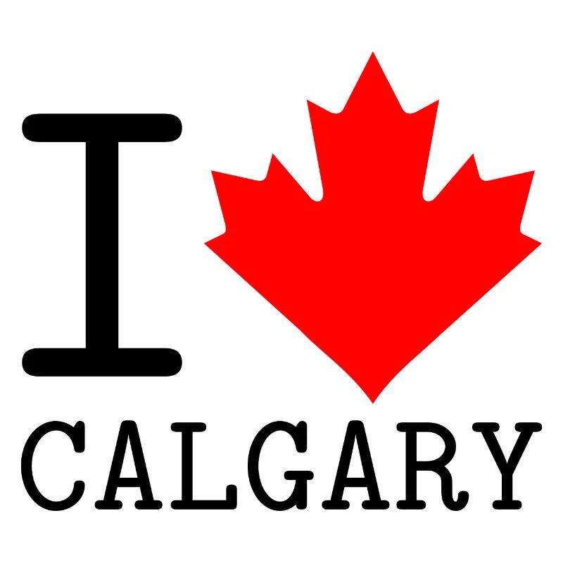 I Love Calgary, Alberta Canada Maple Leaf