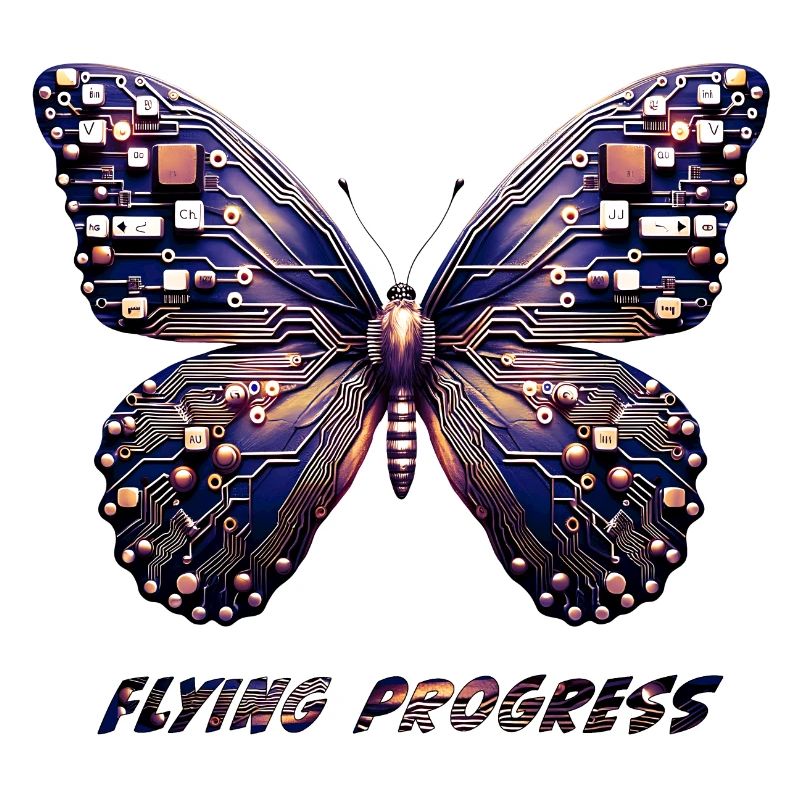 Papillon violet avec technique