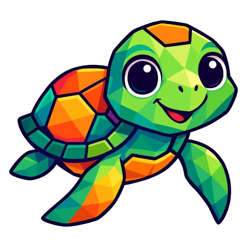 Tortue polygonale mignonne