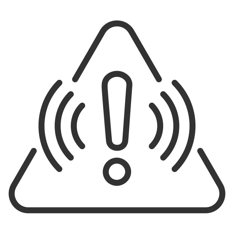 Icône d’alerte d’avertissement – Triangle avec point d’exclamation mar
