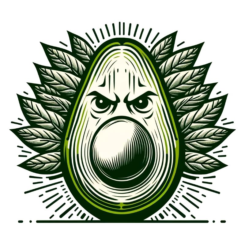 Avocado Krieger Gesicht