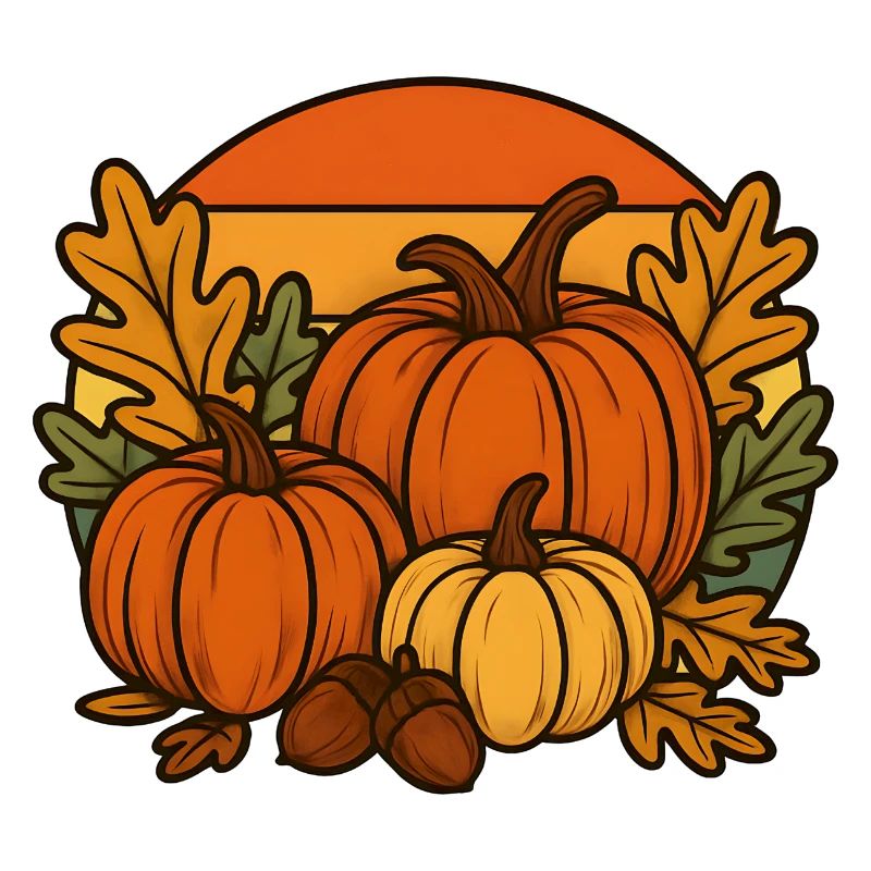  Kürbisse, Eichenlaub & Eicheln