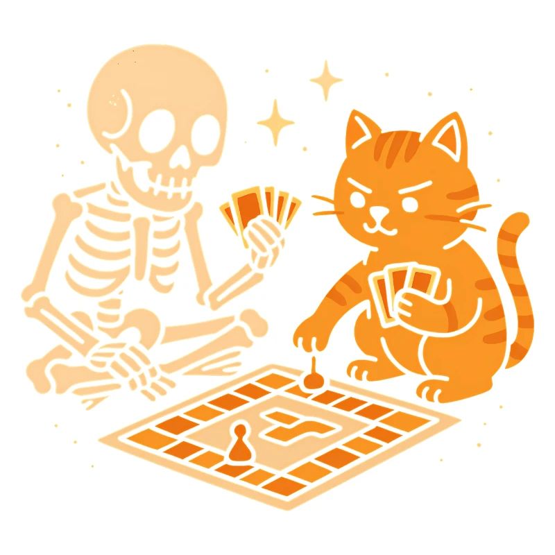 Skeleton meets tiger in board game