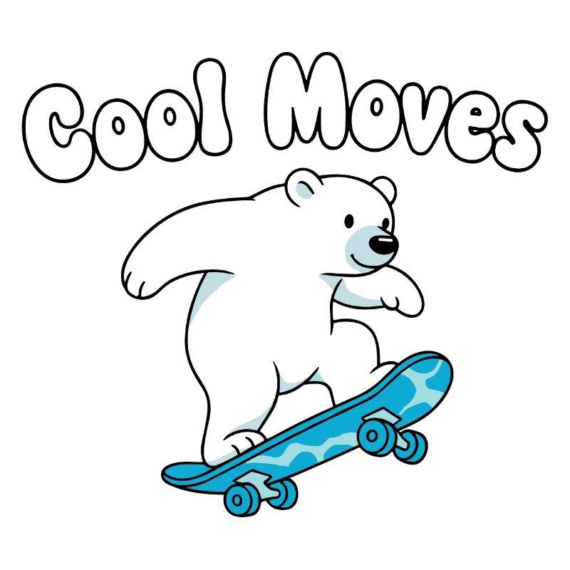 Cool Moves Polar Bear Skateboard