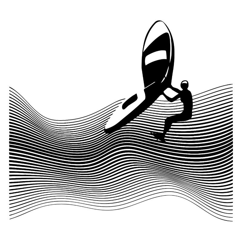 Wingfoiler on graphic waves