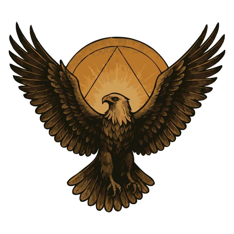 Aigle dans le cercle du soleil