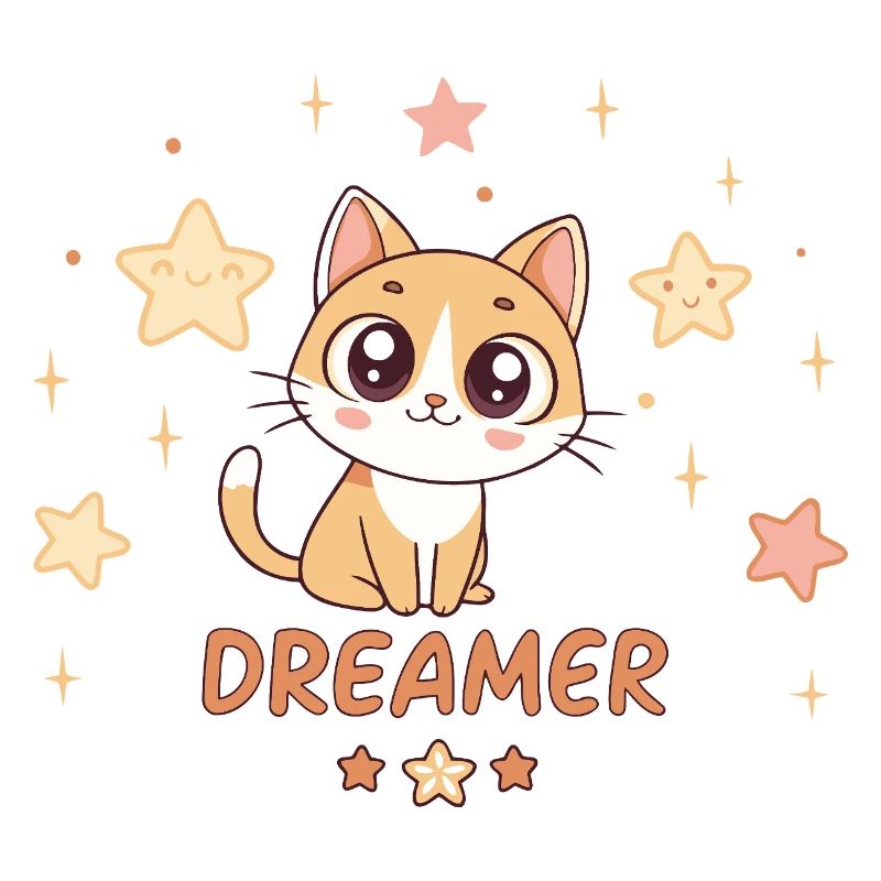 Chaton Reveur et Etoiles Douces