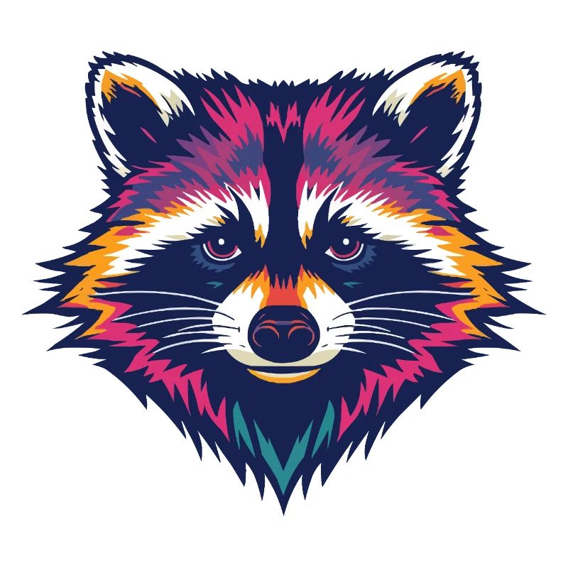 Farbexplosion Waschbär Kopf