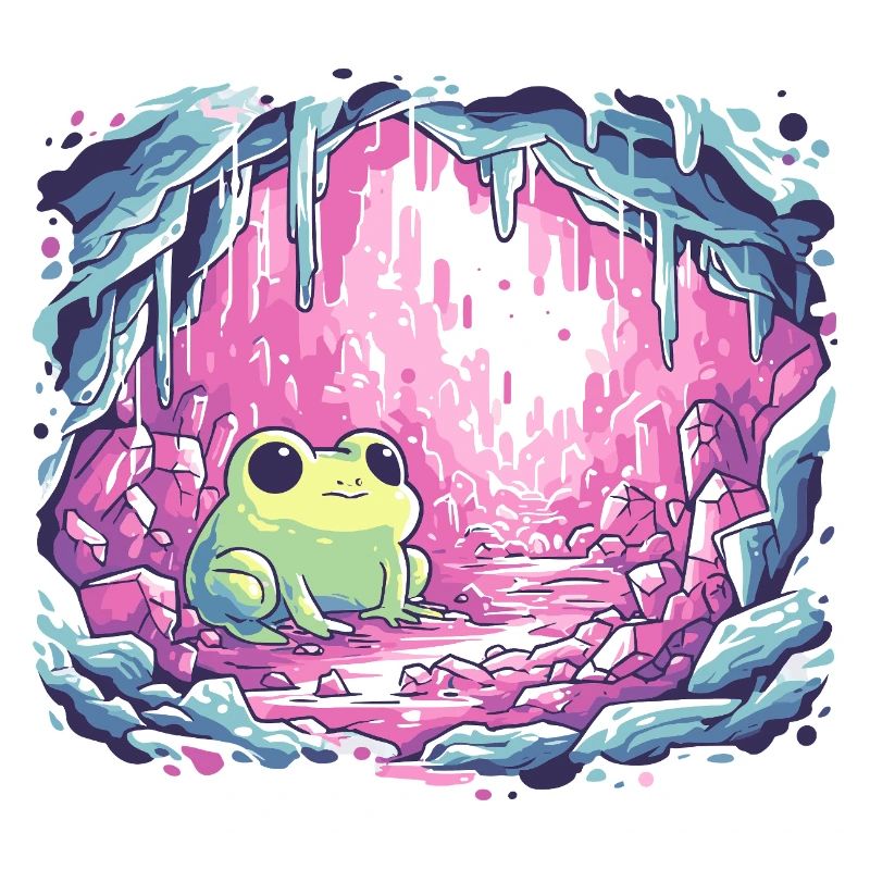 Frog in the pink crystal cauldron