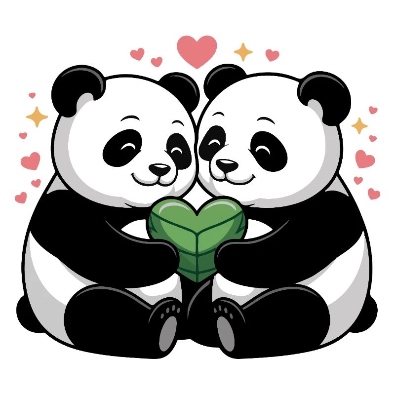 Couples de pandas amoureux