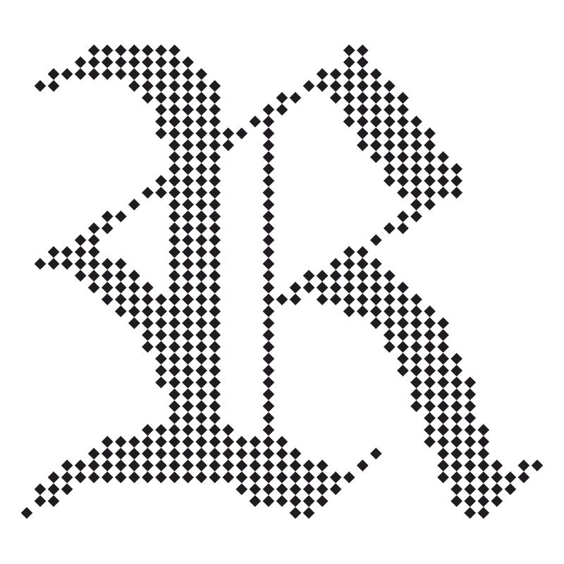 Conception typographique de lettres gothiques R