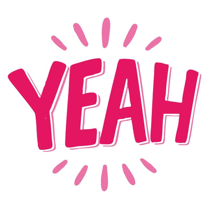 Yeah Pink Schriftzug mit Strahlen
