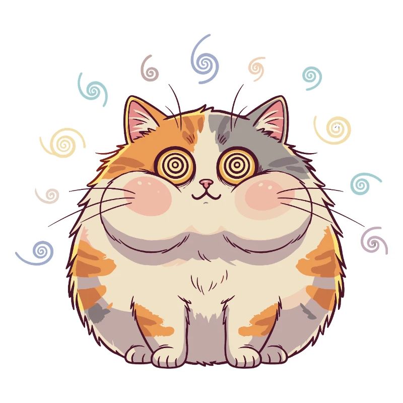 Cat Spiral Fluffy Smile