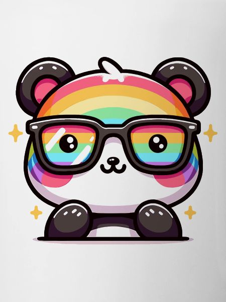 Rainbow Panda with Sunglasses