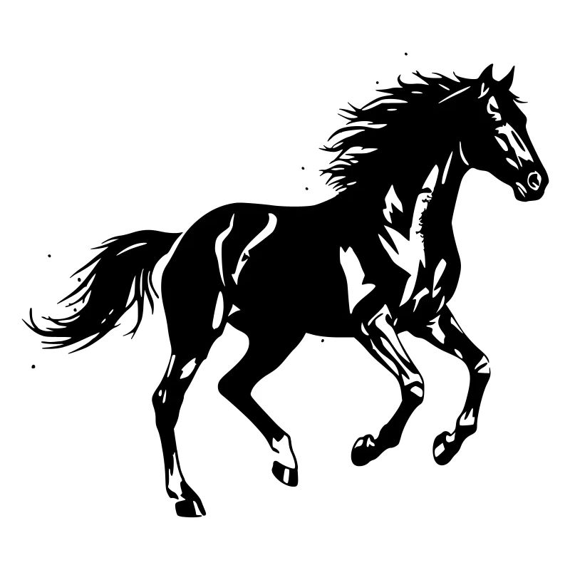 Silhouette de galop de cheval sauvage