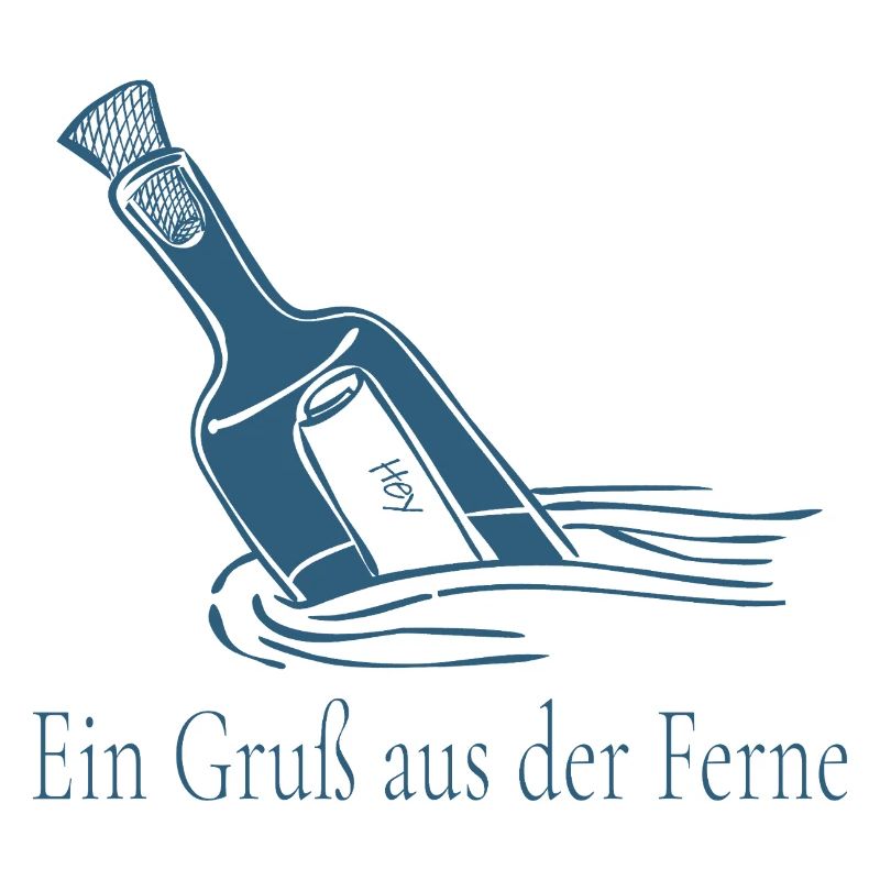 Ein Gruß aus der Ferne Flaschenpost Design