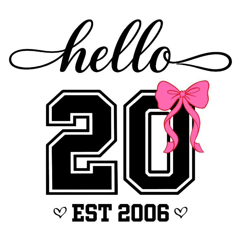 Hello 20 Est 2006 Damen Geburtstag Design