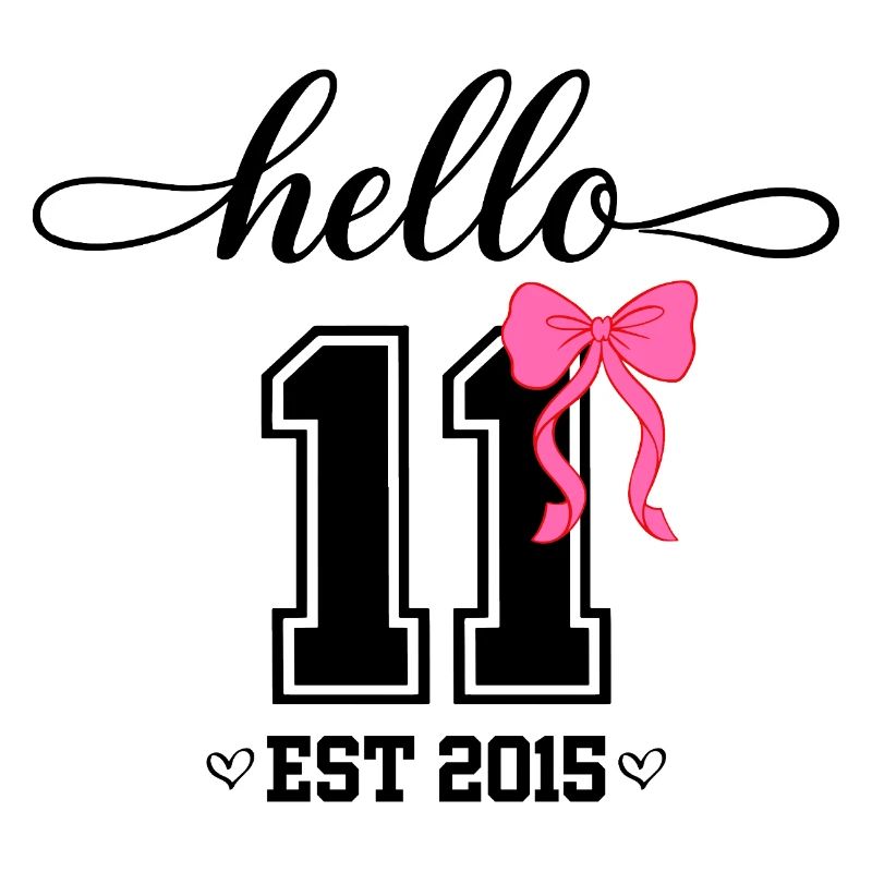 Hello 11 Est 2015 Coquette Schleife Mädchen Geburt