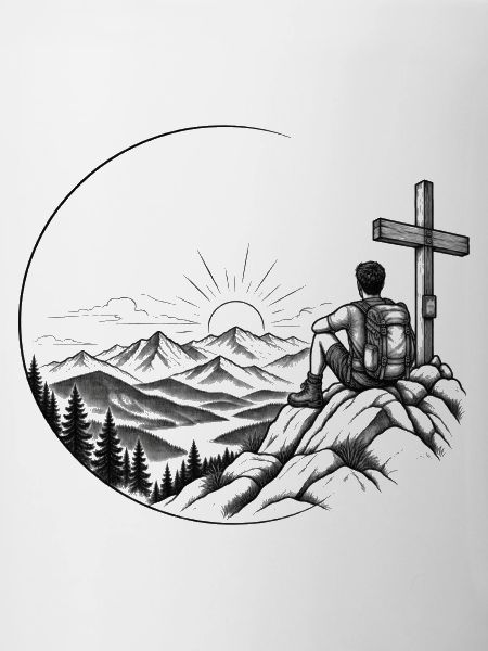 Wanderer am Gipfel
