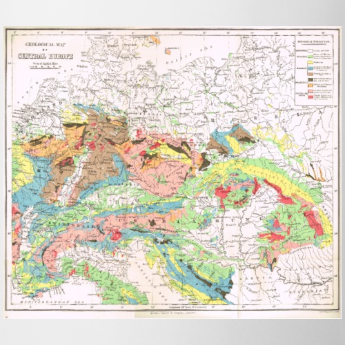 1899 geological map of europe - Mug