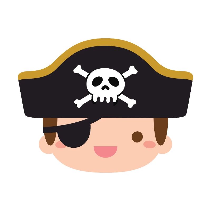 Garçon mignon de pirate avec le chapeau de capitaine de Roger joyeux