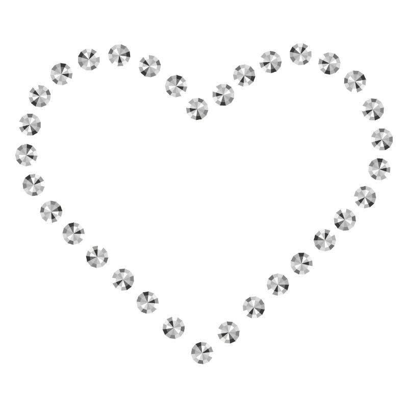 Diamant Herz silber Kontur