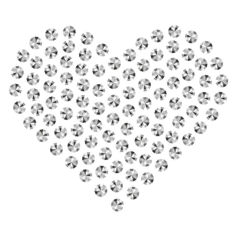 Diamond heart silver