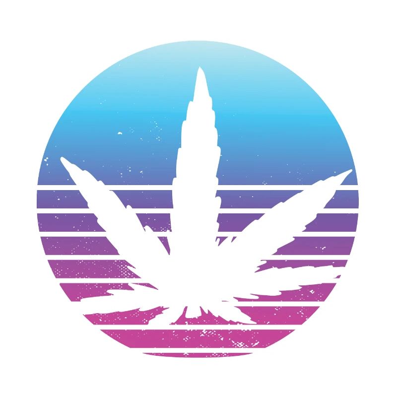 Cannabis leaf Retro Sunset