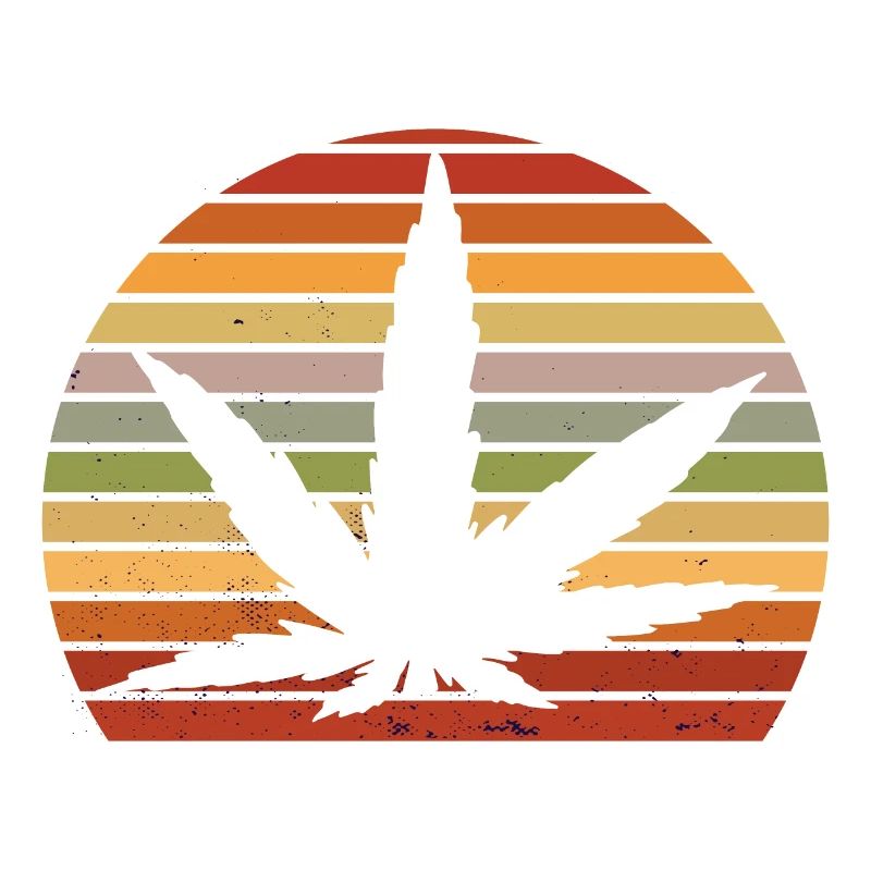 Cannabis leaf Retro Sunset