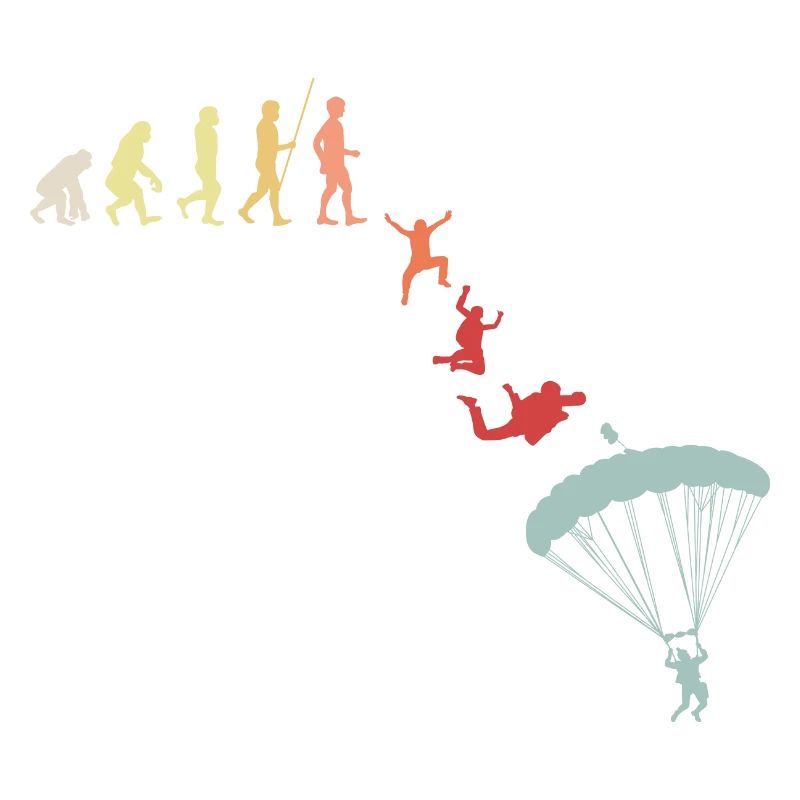 Parachutiste Parapente Evolution Vintage