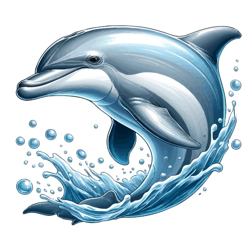 Dauphin amical (sautant hors de la mer)
