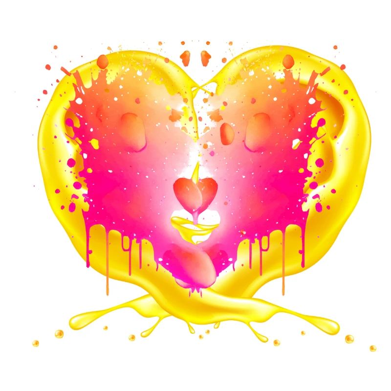 Heart behind flames