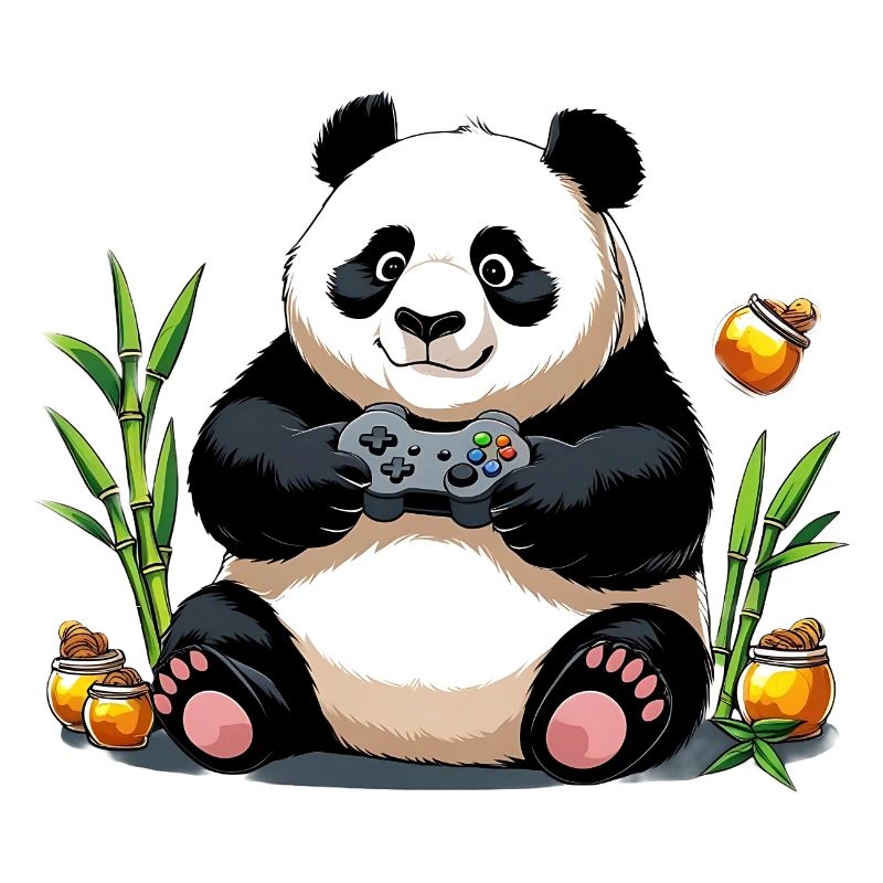 Chill Panda avec manette de jeu