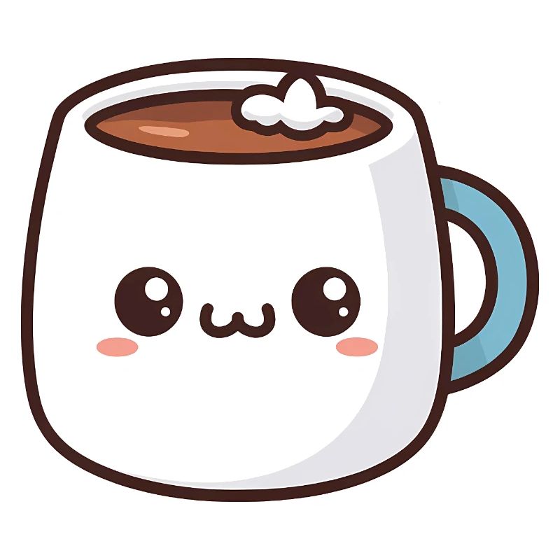 Tasse de chocolat chaud kawaii