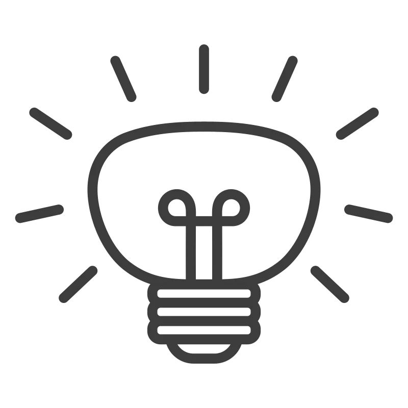 Glowing Light Bulb Line Icon