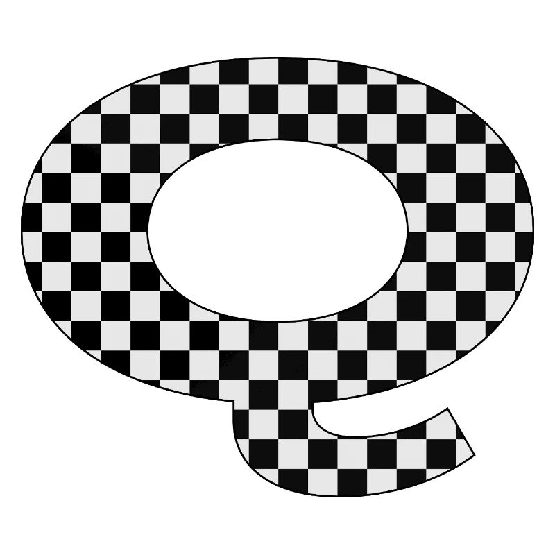 Checkerboard Muster Buchstabe Q