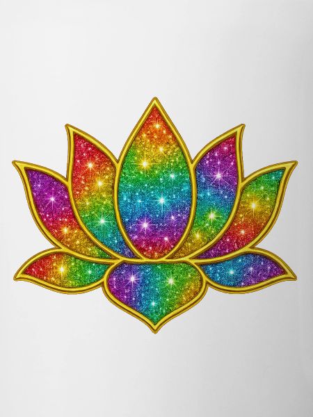 Vibrant Glitter Lotus Symbol