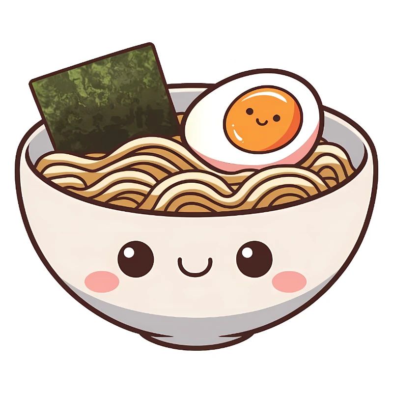 Cute Ramen Bowl with Smiling Face
