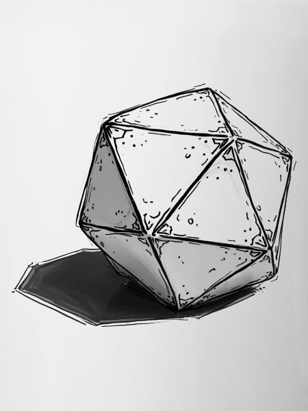 Hand Drawn Cube – Minimal Dice Sketch