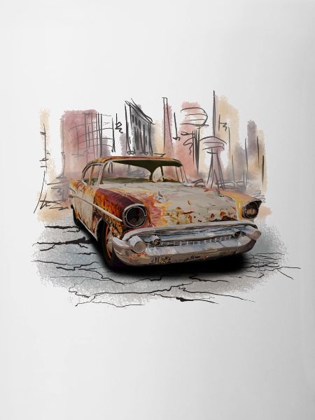 Rostiger Oldtimer Stadt Szene