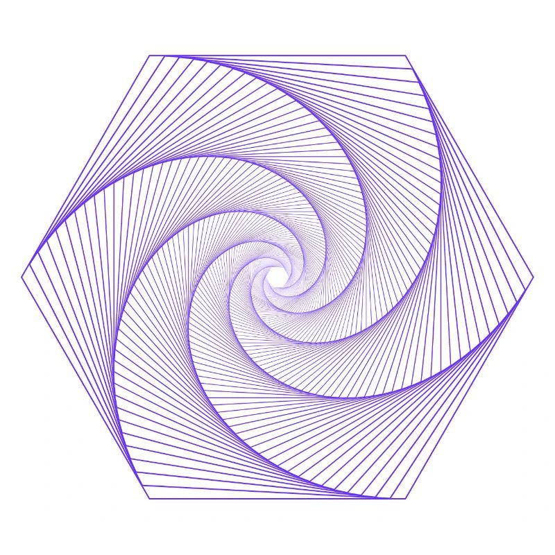 Spiral in hexagonal pattern