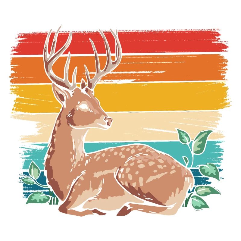 Deer in retro style