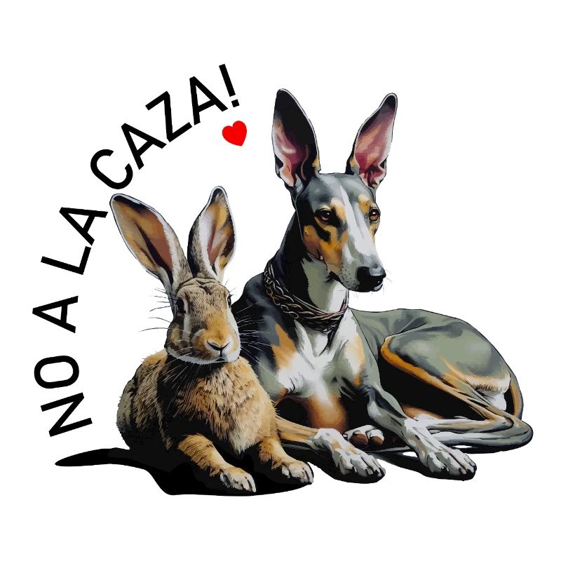 Galgo & Rabbit Heart Duo with Slogan