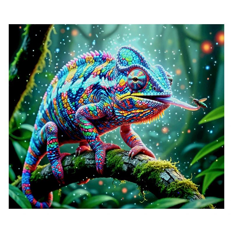 Neon Chameleon Jungle Magic