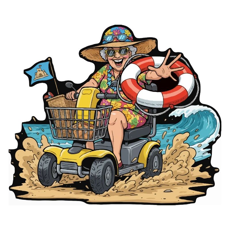 Summer Adventure Granny on Mobility Scooter